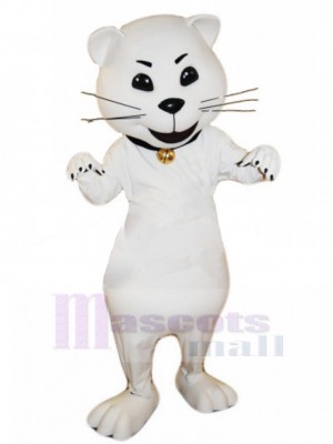 Espiègle Chat blanc Costume de mascotte Animal