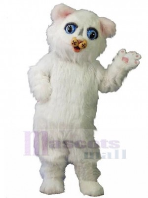 Hirsute Boule de neige Chaton Costume de mascotte Animal