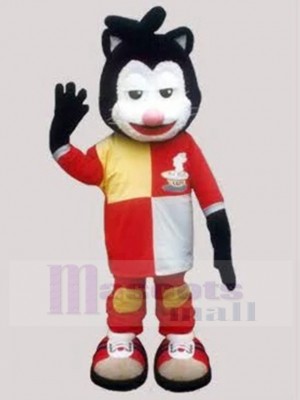 Fatigué Chat bicolore Costume de mascotte en combinaison de course Animal
