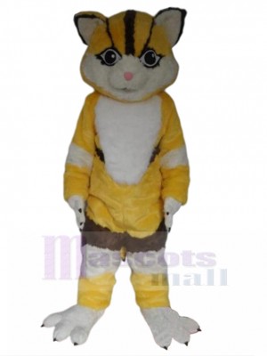 Intelligent Chat jaune et brun Costume de mascotte Animal