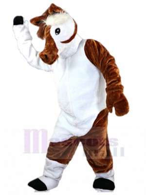 Nouvelle arrivee Cheval marron et blanc costume de mascotte Animal