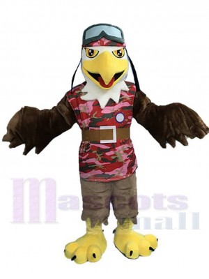 Brown Pilot Eagle dans BDU Costume de mascotte Animal
