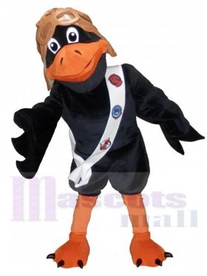 Corbeau Pilote Noir Oiseau Costume de mascotte Animal