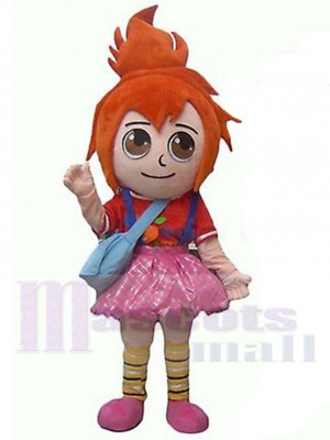 Mignonne Cheveux roux Fille Elfe Costume de mascotte Dessin animé