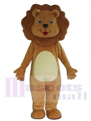 Beau lion souriant brun Mascotte Costume Animal