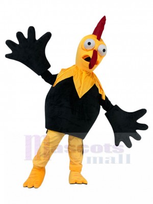 Insensé Poulet jaune et noir Costume de mascotte Animal