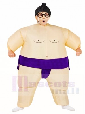 Violet Japonais Graisse Homme Sumo Gonflable Halloween Noël Les costumes pour Des gamins