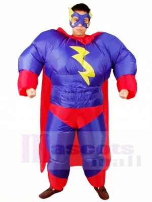 Graisse Superman Violet Super héros Gonflable Halloween Noël Les costumes pour Adultes