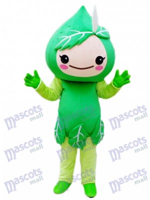 Usine de costume de mascotte de feuilles vertes