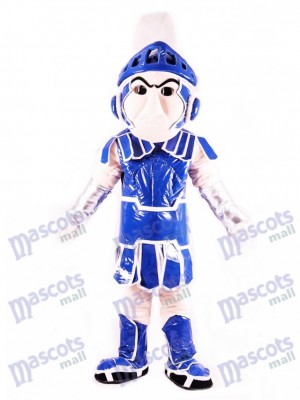 Costume de mascotte spartiate bleu chevalier spartiate Sparty