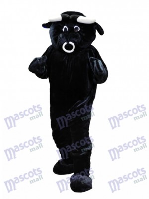 Taureau noir Costume drôle de mascotte