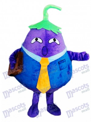 Purple Aubergine Père Costume De Mascotte De Légumes Plante Alimentaire