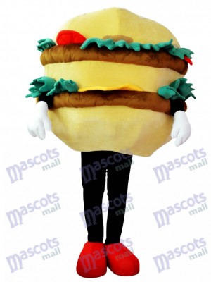 Hamburger avec costume de mascotte au fromage Aliments
