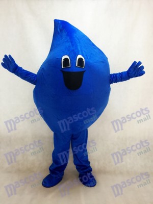 Costume de mascotte de goutte d'eau de mer bleu de goutte