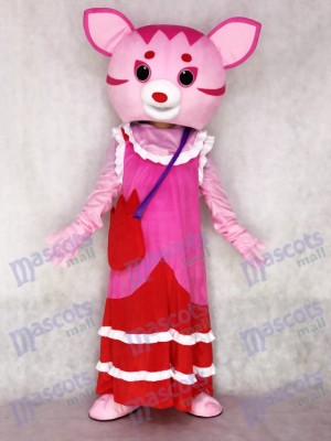 Costume de mascotte adulte fée chat rose