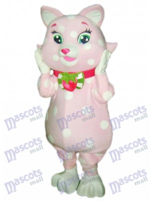 Chat rose Kitty avec des taches blanches mascotte Costume Animal Cartoon