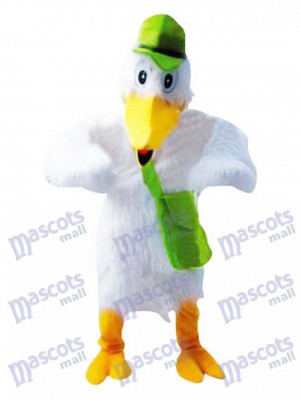 Costume de mascotte oiseau blanc cigogne Animal