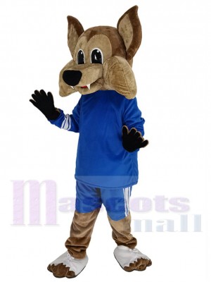 Arizona Coyote Hurleur Costume de mascotte Animal en maillot bleu