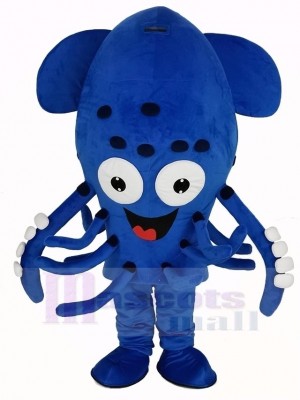 Bleu Calamar Poisson Aquarium Mascotte Costume