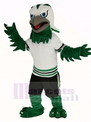 vert et blanc Aigle Faucon Mascotte Costume