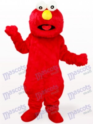 Costume de mascotte adulte rouge à longs cheveux Monster Party