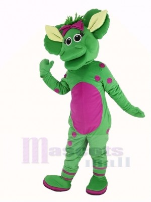 Vert Tricératops Dinosaure Barney Bébé Bop Mascotte Costume