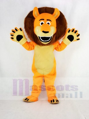 Marrant Orange Lion Adulte Mascotte Costume École