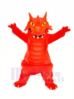 rouge Flamber Dragon Mascotte Les costumes Dessin animé