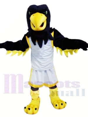 Noir Aigle avec blanc Costume Mascotte Les costumes Animal