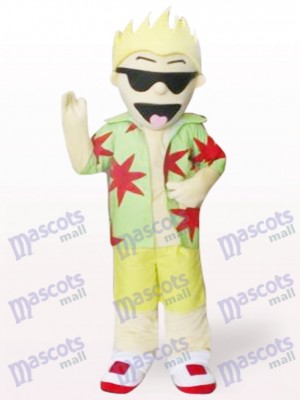 Cool costume de mascotte adulte de bande dessinée de lunettes de soleil pour garçon