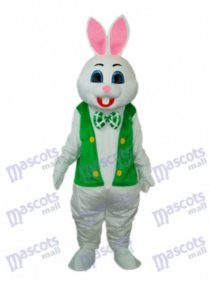 Lapin de Pâques avec une veste verte mascotte Costume adulte Animal