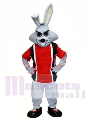 Lapin gris sportif Costume de mascotte