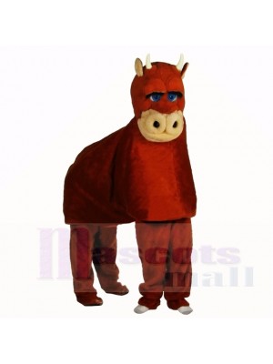 Costume de mascotte taureau brun pour deux adultes