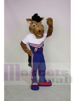 Souriant Mustang Mascotte Les costumes Animal