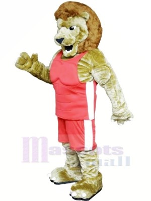 Puissance Lion avec Rose Costume Mascotte Les costumes Dessin animé