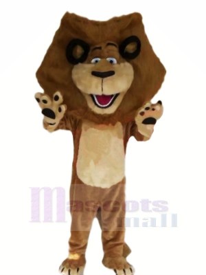 Heureux marron Lion Mascotte Les costumes Pas cher