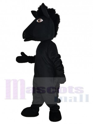 Black Power Mustang Cheval Costume de mascotte Animal