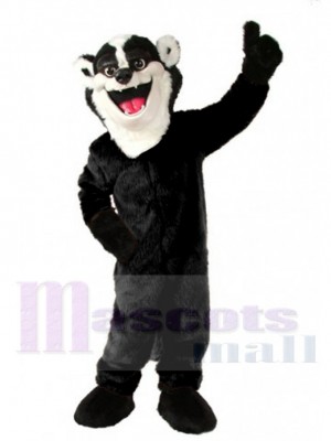 Heureux blaireau noir Mascotte Costume Animal