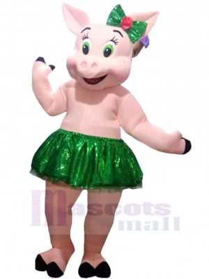 Cochon en tutu vert Mascotte Costume Animal