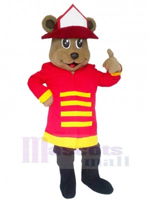 Pompier Ours Mascotte Costum Pour adultes Têtes de mascotte