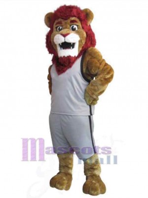 Lion brun aux cheveux roux Mascotte Costume Animal