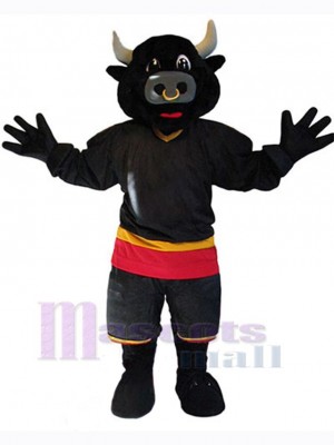 Taureau noir Mascotte Costume Animal