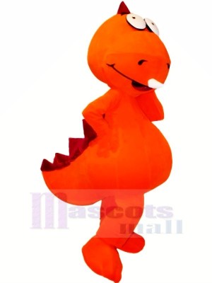 Drôle Orange Dragon Mascotte Les costumes Dessin animé