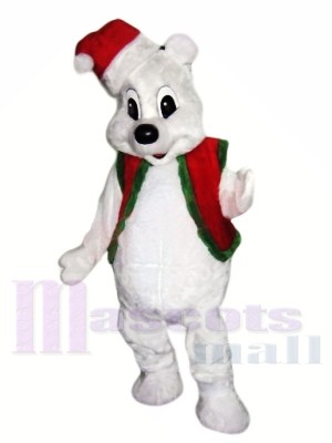 Noël ours blanc Costumes De Mascotte