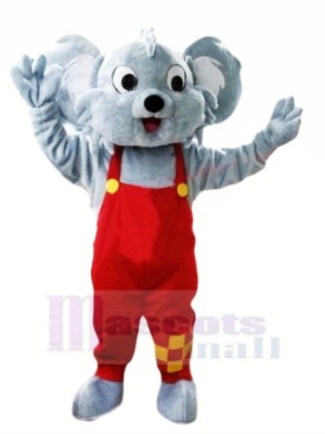 Heureux Gris Koala Mascotte Les costumes Pas cher
