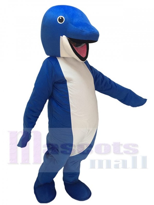 Mascotte mignonne de costume de baleine bleue