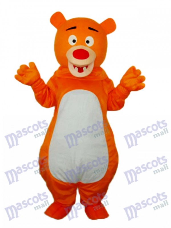 Mascotte des ours à poil court Orange Costume adulte