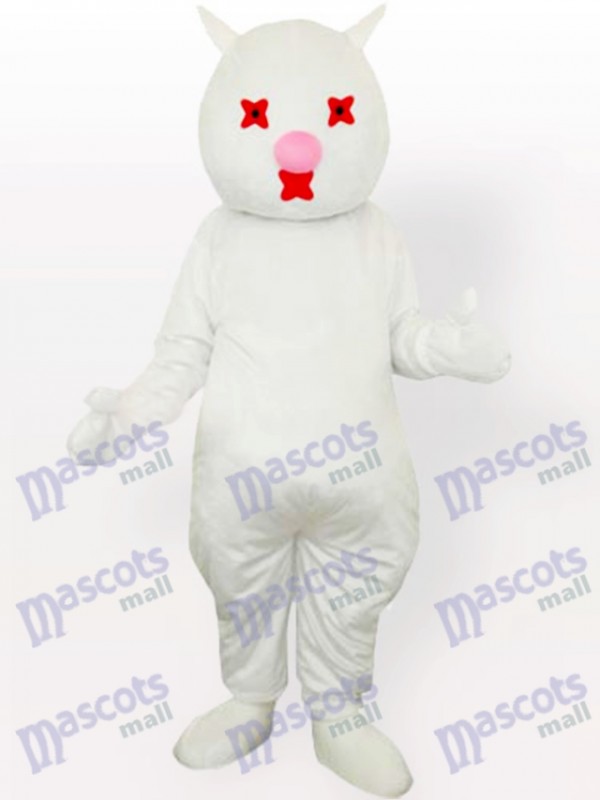 Costume de mascotte adulte chat blanc