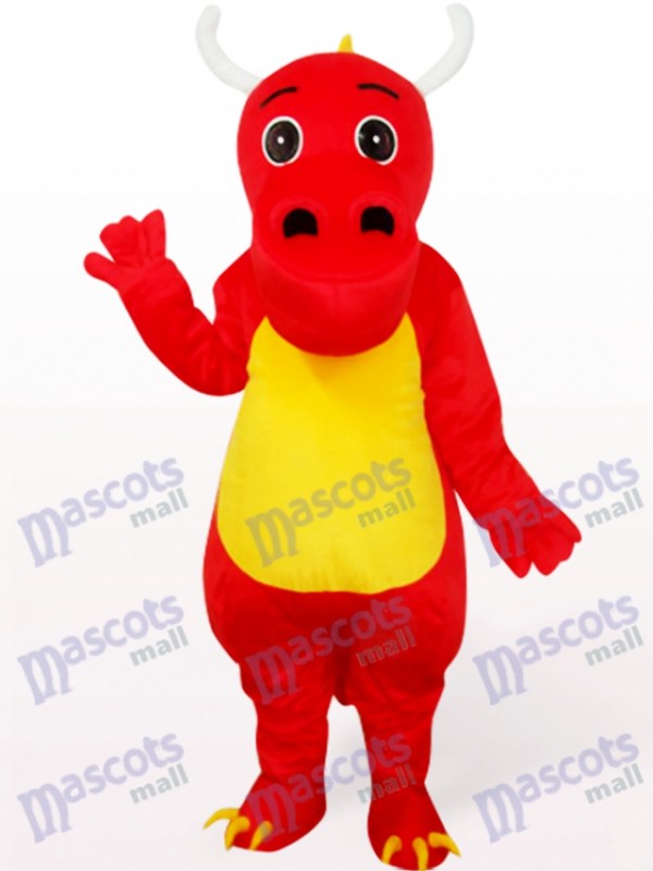 Costume de dinosaure en mascotte de vêtements rouges