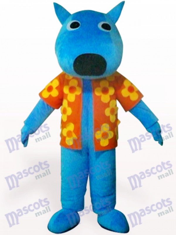 Costume de mascotte adulte animal mâle bleu chien